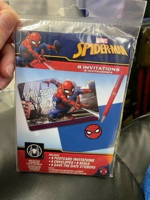 Marvel Superhéroe SPIDERMAN INVITACIONES Fiesta de Cumpleaños Invitaciones (8 Tarjetas) ¡Nuevo! Foto 1 de 2