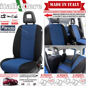 FODERE COPRISEDILI FIAT Panda 2003>2011 S/MISURA FODERINE COMPLETE Azzurro 39 - Foto 1 di 5