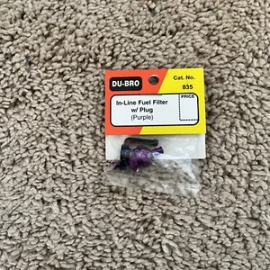 Du-Bro #835 In-Line Fuel Filter With Plug (Purple) New - Picture 1 of 1