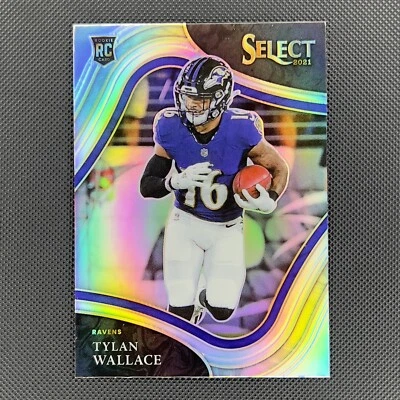 TYLAN WALLACE 2021 Panini Select #378 SILVER PRIZM Field Level RC Rookie RAVENS - Image 1 of 2