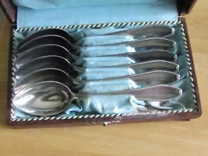 ANTIQUE COFFE TEA SPOON SET BRUCKMANN & SONS BOX KARL GERTLER HEILBRONN GERMANY - Picture 1 of 6