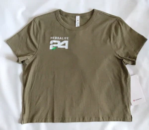 NWT Lululemon Classic-Fit Cotton-Blend Tee 8 Bronze Green Lyocell Linen LW3FGDS - Picture 1 of 8