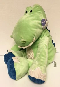 *Grande* Peluche Babies R Us Green DINOSAURIO 21" NUEVO CON ETIQUETAS Azul Crema Acanalado Relleno J7 - Imagen 1 de 2
