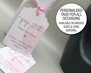 Personalised Pop It When She Pops Favour Tag Baby Shower Champagne tags 35