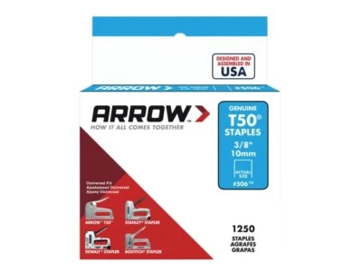 Arrow A50624 T50 Staples 10mm (3/8in) (Box 1250) ARRT5038S - Image 1 of 3