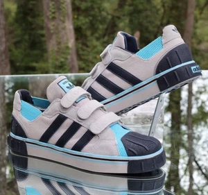 Vintage Adidas Shell Toe 2006 Herren Größe 9,5 grau blau 3 Riemen individuell 447713 " - Bild 1 von 17