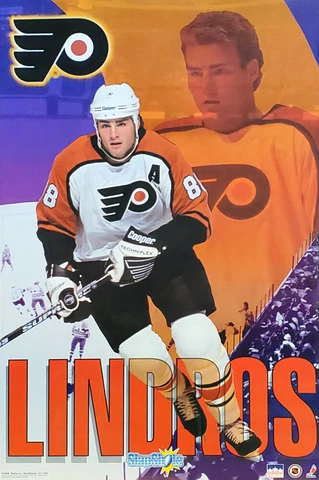 Eric Lindros SLAPSHOTS Philadelphia Flyers 1994 NHL Hockey Action 22x34 POSTER Cover