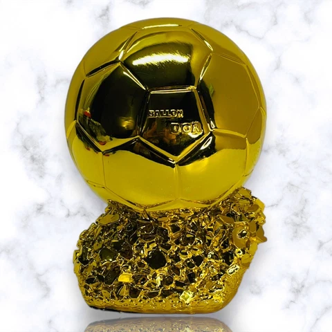 World Golden Ball Trophy Ballon D'ORAward Football SoccerGold Souvenirs open box Cover