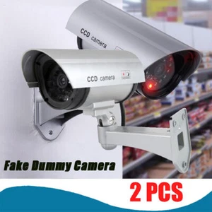2X Dummy Fake Dome Security Camera LED Blinking Flashing Light CCTV Surveillance - Picture 1 of 5