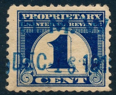 US Revenue Stamp RB65 H.M.W. 1919 cancel, Medicine, Pharmacy, MNH original gum - Image 1 of 4