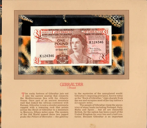 Most Treasured Banknotes Gibraltar 1 pound 1979 P-20b AUNC Prefix K124346 Cover