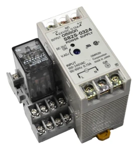 Omron S82S-0324 Power Supply 24VDC/0.13A, 110-220VAC/0.15A + KHAU-17D12-24 Relay - Picture 1 of 2