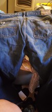 Aeropostale Jeans Mens 40 x 30 Straight Distressed Denim 100% Cotton