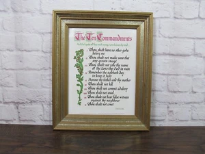 ten commandments framed 17.5" x 14.5" no glass - Picture 1 of 5