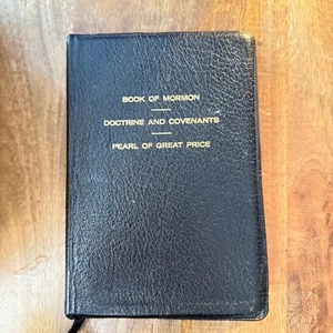 1972 Book Of Mormon Doctrine & Covenants Pearl Of Great Price Leather Cover Vint - Picture 1 of 8