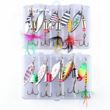 LotFancy 12L-2569-U Metal Spinner Baits Kit for Bass Trout Salmon - 10 Piece