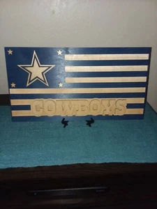 Bandiera cowboy Dallas fatta a mano 20 x 10,5 pollici - Foto 1 di 4