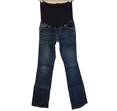 Pantalones de mezclilla de maternidad Liz Lange para mujer talla 4 azul pierna recta panel cintura alta Foto 1 de 4