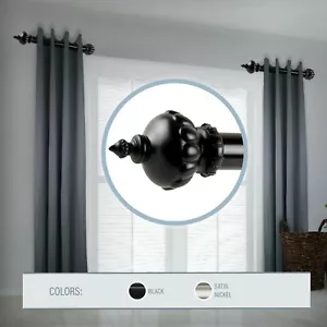 Noble 1.5" Side Curtain Rod Adjustable Drapery Rod 12"-20" (Set of 2, 2 colors) - Picture 1 of 6