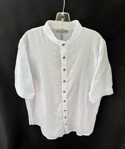 Camisa Algodón Natural "Rossi" Blanca Algodón Pima Peruano - Talla Mediana ¡NUEVA CON ETIQUETAS! - Imagen 1 de 4