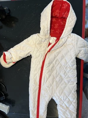 крошечный белый снежный костюм Tillia Avon от 6 до 12 месяцев с флисовой подкладкой - Изображение 1 из 4