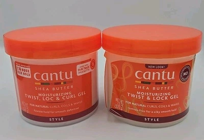 Lot of 2 Cantu Twist & Lock Gel Shea Butter 13oz for Natural Hair,  Moisturizing - Image 1 of 2
