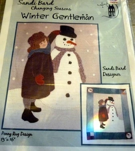 Sandi Bard Designs WINTER GENTLEMAN 13x16" Penny Rug Pattern - Picture 1 of 2