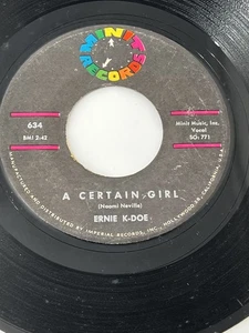 ERNIE K-DOE-A CERTAIN GIRL/I CRIED MY LAST TEAR-1961 MINIT RECORDS VG+ - Imagen 1 de 2