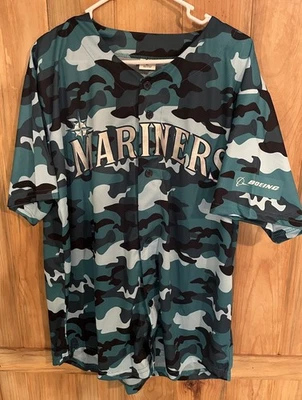 MLB Seattle Mariners 4/12/25 Camo Jersey Men’s Size XL Armed Forces Boeing NICE! - Image 1 of 4
