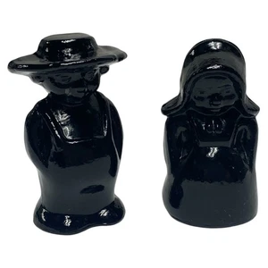 Figuras Eli & Sarah Niños Amish Pareja Boyd Arte Vidrio 2001 Negro  - Imagen 1 de 7