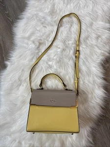 Dune London Purse Crossbody Shoulder Strap Top Handle Yellow And Tan - Picture 1 of 6
