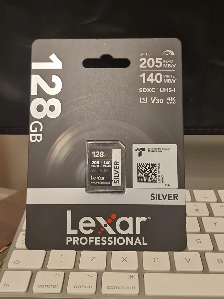 Lexar Professional 128GB SILVER PLUS SDXC UHS-I V30 Memory Card Brand New Sealed - Image 1 of 4