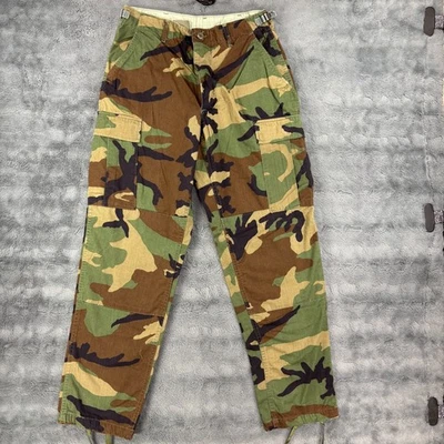 US Army Pants Mens 28x30 Green Camouflage Woodland Camo Cargo Pockets Combat - Image 1 of 4