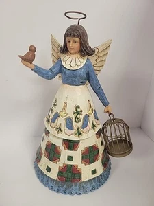 Jim Shore Heartwood Creek 2002 Angel Holding a Bird & Bird Cage C105168 - Picture 1 of 6