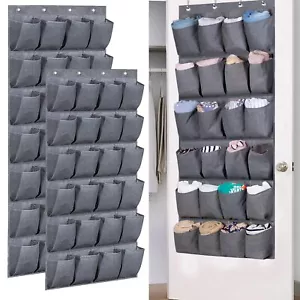24 Pockets Large Over Door Hanging Organiser Shoe Rack Storage Bag Tidy Hanger - Picture 1 of 12