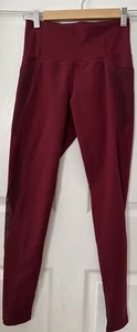 OLD Navy ACTIVE Elevate LEGGINGS Go DRY XS BURGUNDY 7/8” 2 Side POCKETS - Picture 1 of 15