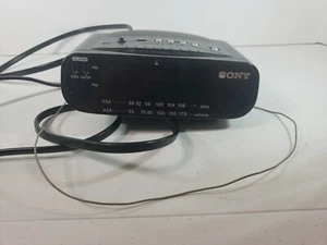 Sony Dream Machine ICF-C212 AM FM Alarm Digital Clock Radio Black Cleaned Tested - Picture 1 of 4
