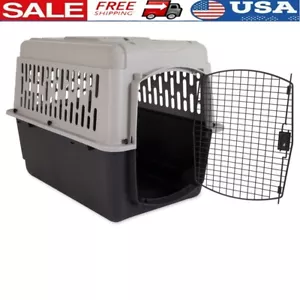 Medium Dog Crate Plastic Pet Carrier Hard-Sided Travel Kennel 50-70 lb Pets New - Picture 1 of 11