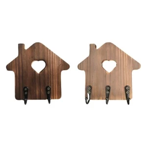 Stylish Wooden Key Hooks Wall Hanging Key Holder Home Decoration Coat Hanger - Picture 1 of 10