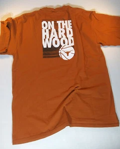 Vtg NIKE Texas Longhorns Just Do It On The Hard Wood T Shirt Orange Men's L - Picture 1 of 11
