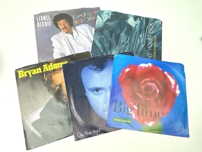 Lot of 5 1980s Vinyl Single 45 Records: Lionel Richie, Phil Collins, Bryan Adams — 第 1/4 张图片