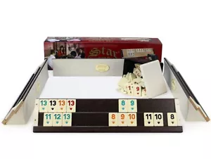 Original STAR Gold Rummy / Okey aus Holz-Plastik mit Melamin Steine / Dunkel - Bild 1 von 4
