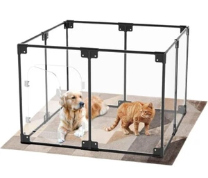 Dog Playpen Clear Dog Play Pen Modern Dog Playpen for Puppy Rabbit Clear Crat... - Picture 1 of 6