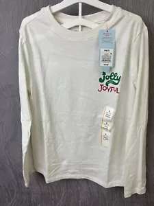 Children’s Cat & Jack Jolly And Joyful Shirt Size Small 6/7 Cream Color (E) - Picture 1 of 5
