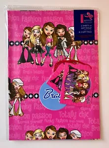 Bratz Wrapping Paper Gift Wrap 2 Sheets 2 Tags 70x50 CM 27.5"x19.7" - Picture 1 of 2