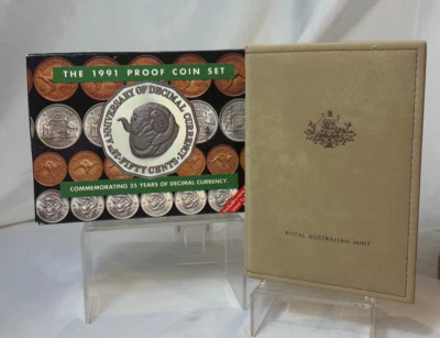 Набор монет чеканки пруф 1991 Королевский австралийский монетный двор 25 лет десятичная валюта - Изображение 1 из 4