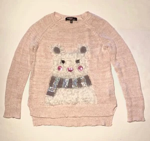 Sugar Rush Girls Sweater Pink Polar Bear Size Large - Picture 1 of 5