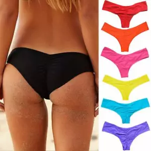 Bikini Women Brazilian Cheeky Bottom Thong V Swimwear Swimsuit Bikini Bottoms/ - Picture 1 of 12