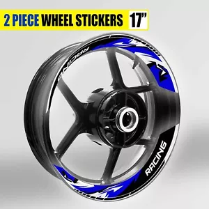S10B Blue 2-PIECE Wheel Stickers For FZ10 MT-10 18 19 20 21 22 - Picture 1 of 7