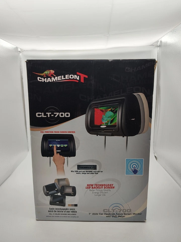 Concept-Chameleon T-CLT-700-7"WIDE CAR HEADREST TOUCHSCREEN MONITOR W/DVD PLAYER - Image 1 of 4